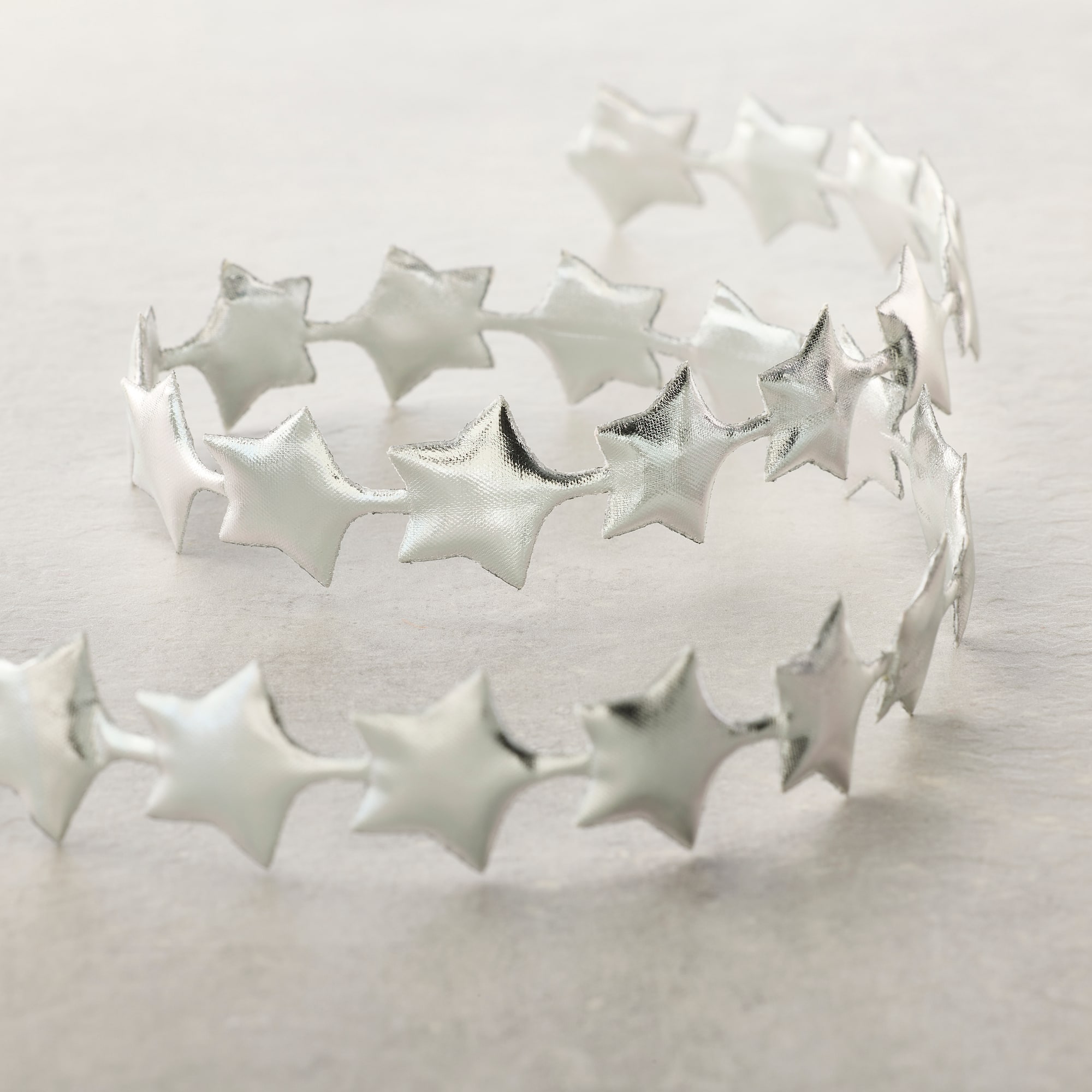 5/7" x 3yd. Silver Metallic Star Ribbon by Celebrate It® Classic